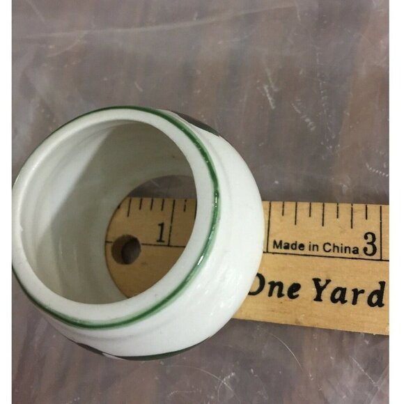 Ceramic Napkin Rings White w Painting Of Apple & Cherries 1.25” Wide‎ Set Of 6 - Picture 6 of 10